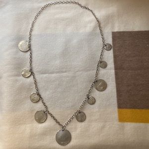 DKNY metal logo statement necklace